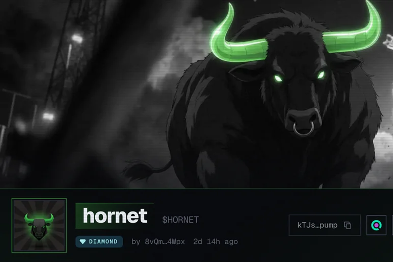 Screenshot from ansem.io naming the bull Hornet